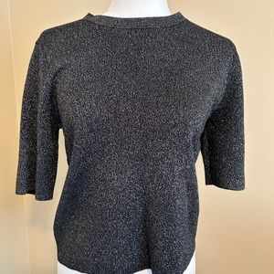 Leith size medium sweater. Black and sparkles with silver knitting